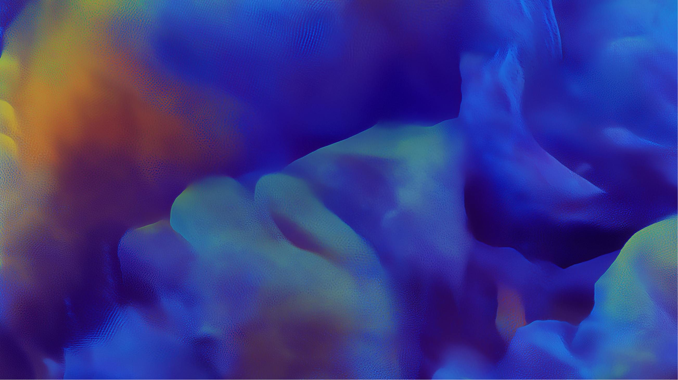 Abstract coral imagery in deep blue and amber tones