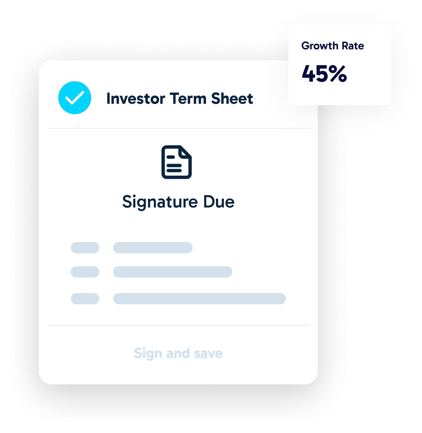 Investor term sheet with growth rate indicator