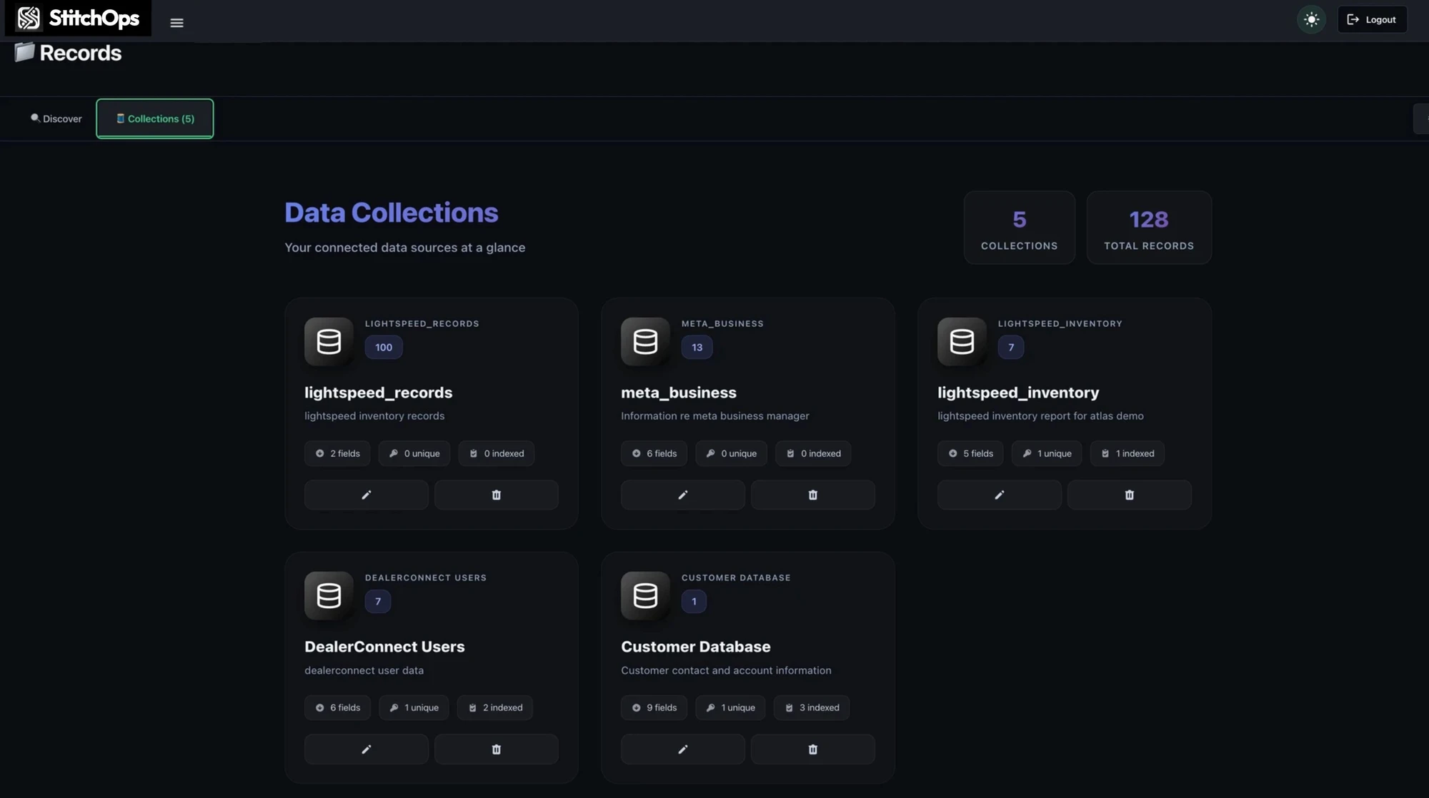 StitchOps execution dashboard showing workflow run status and verifiable logs